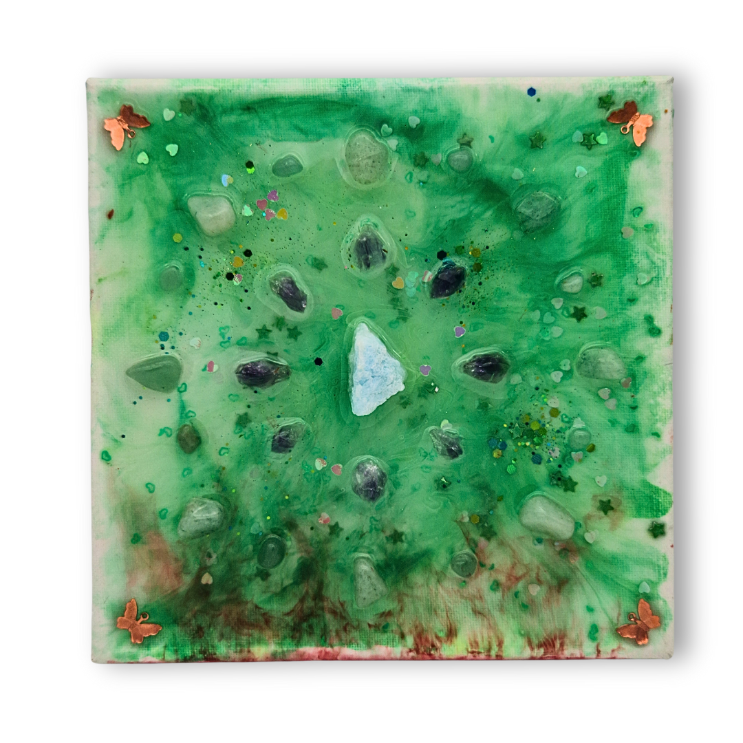 Crystal grid: "Ik accepteer mezelf en ik houd van mezelf."
