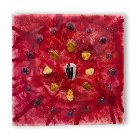 Crystal grid: "Ik ben gegrond en ik voel mij stabiel."