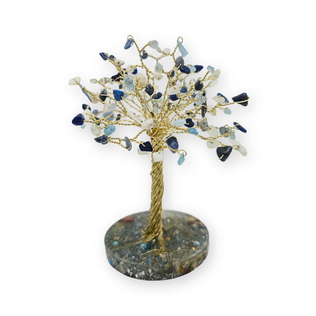 Blauw witte Levensboom M Goud