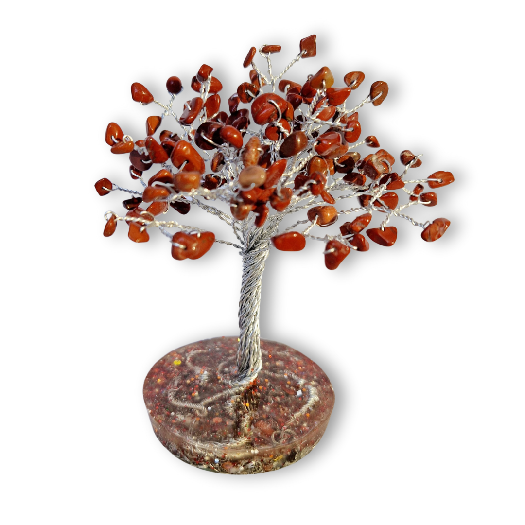 Rode Jaspis  Levensboom M zilver