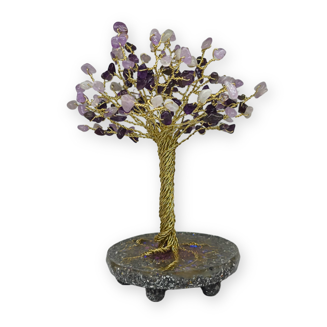 Amethist (licht/donker) Levensboom L Goud