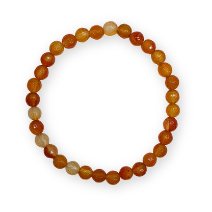 Agaat (oranje) Facetarmband