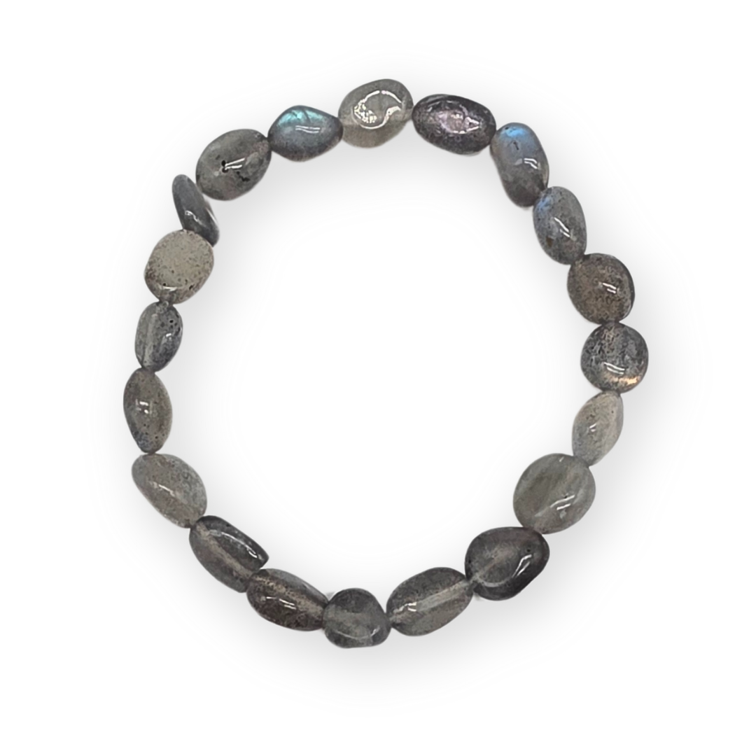 Labradoriet Trommelsteenarmband