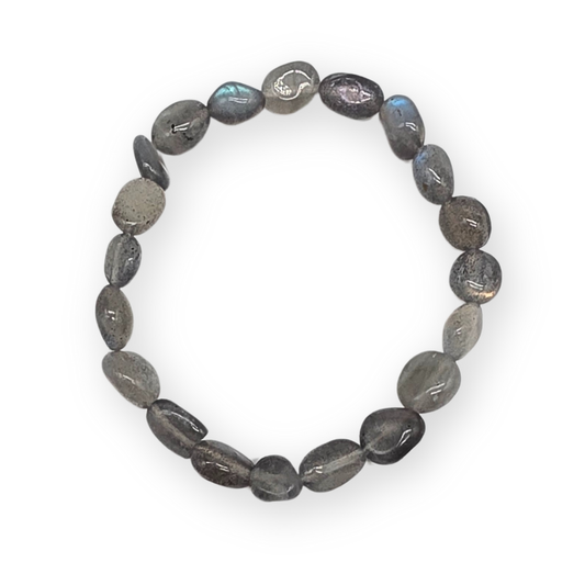 Labradoriet Trommelsteenarmband