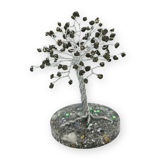 Pyrite Tree of Life L silver