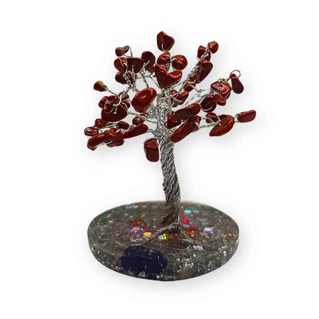 Rode Jaspis  Levensboom S zilver