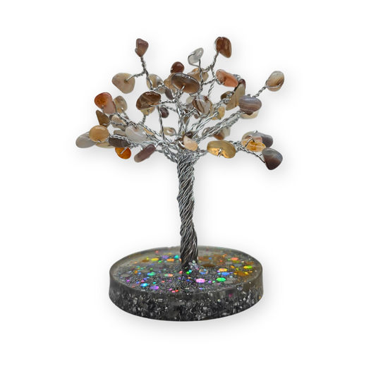 Agaat (botswana) Levensboom S Zilver