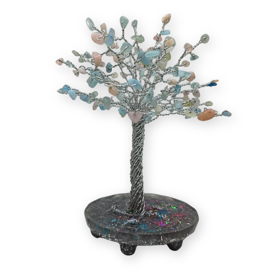 Morganiet Levensboom L zilver