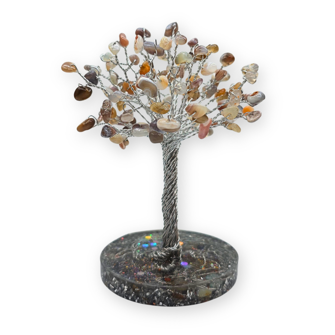 Agaat (botswana) Levensboom M Zilver