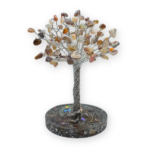 Agaat (botswana) Levensboom M Zilver