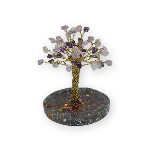 Amethist (licht/donker) Levensboom S Goud