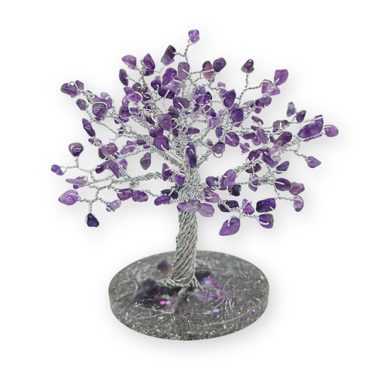 Amethist Levensboom L Zilver 2