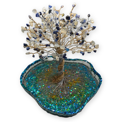 Maansteen (wit) & Sodaliet Levensboom XL