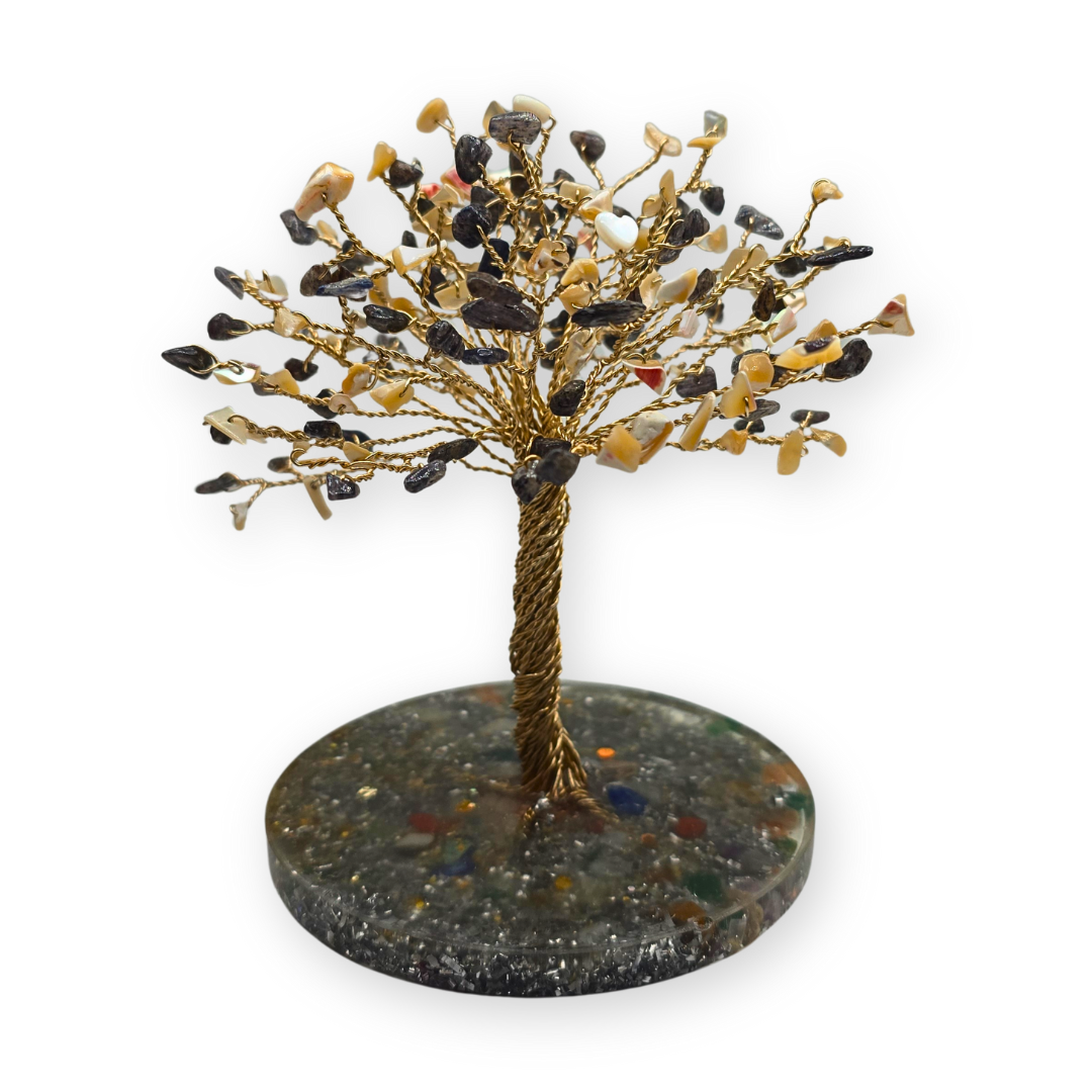 Parelmoer & Aventurijn goud Levensboom L