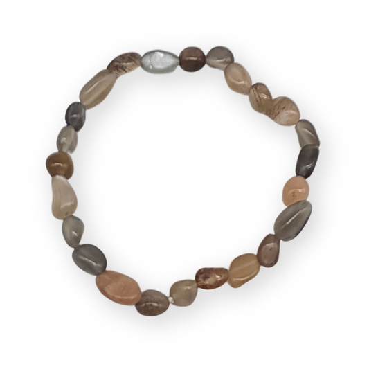 Maansteen Trommelsteenarmband