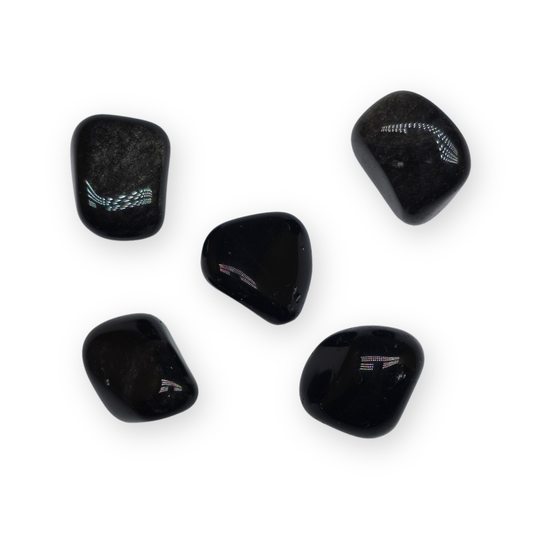 Obsidiaan (zilver) Trommelsteen