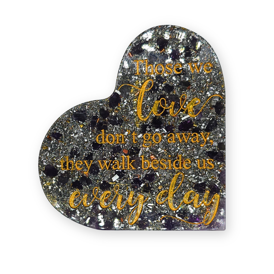 Amethist hart met tekst Orgonite