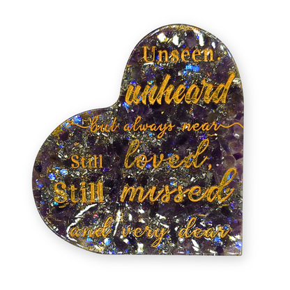 Amethist hart met tekst Orgonite