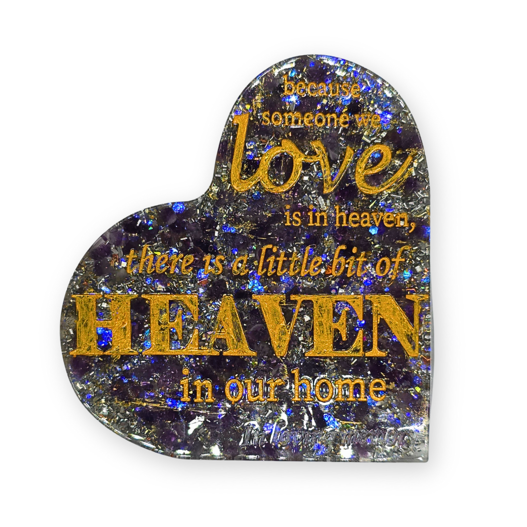 Amethist hart met tekst Orgonite