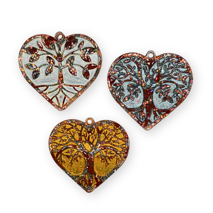 Rode jaspis Levensboom in hart Orgonite