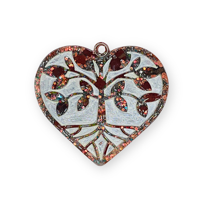 Rode jaspis Levensboom in hart Orgonite