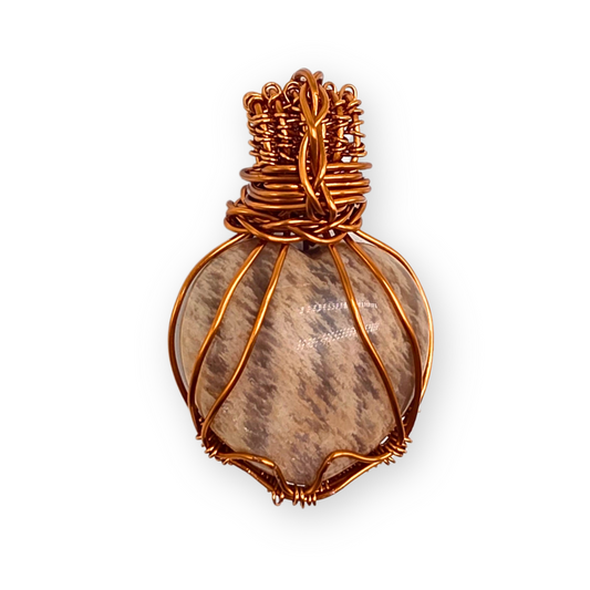 Roze maansteen wire wrapped
