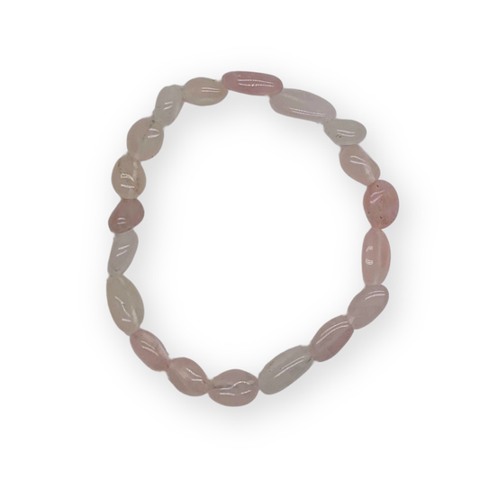 Rozenkwarts Trommelsteenarmband