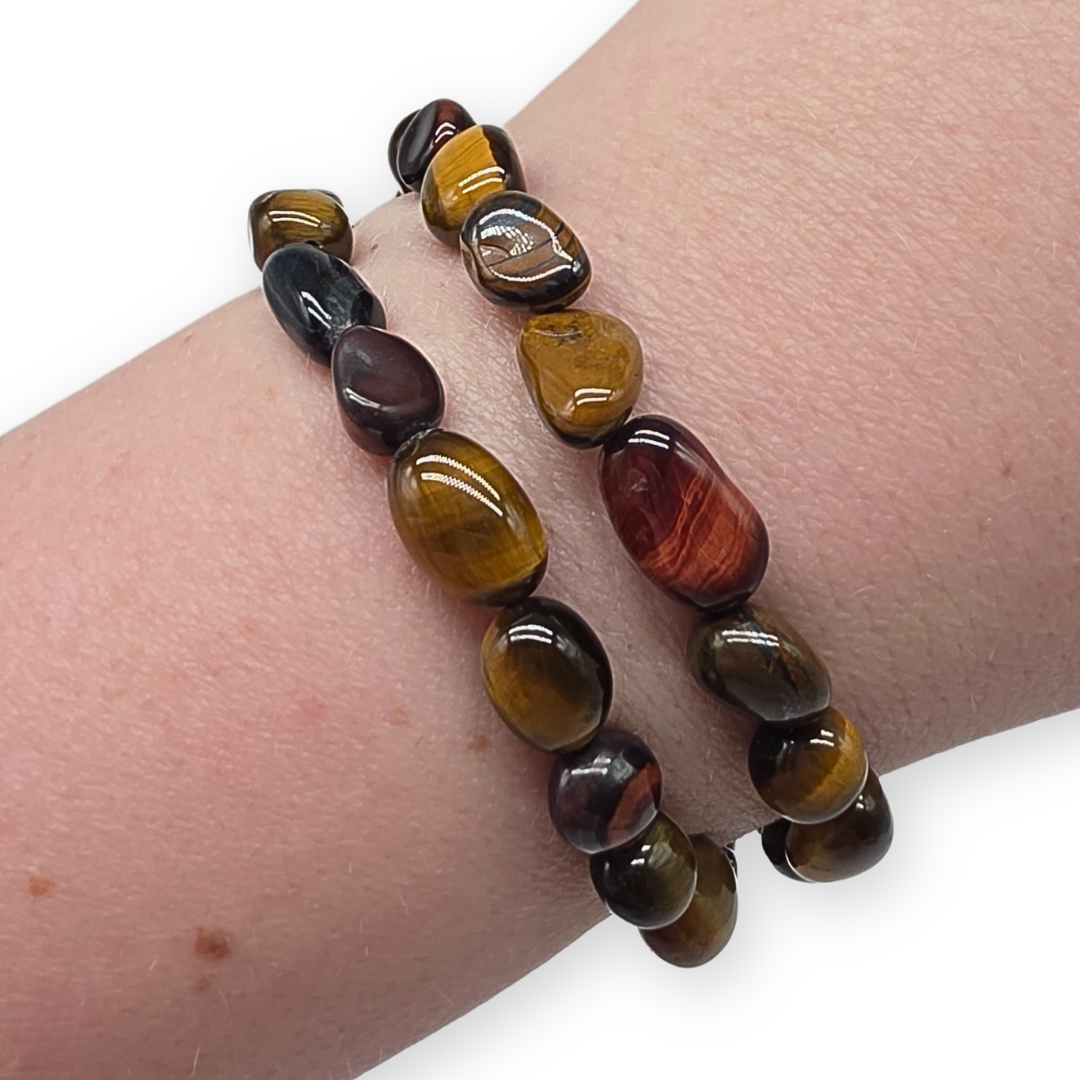 Tijgeroog mix Trommelsteenarmband