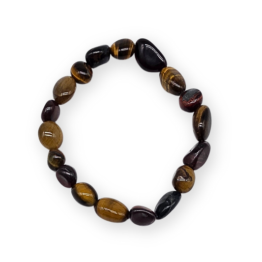 Tijgeroog mix Trommelsteenarmband