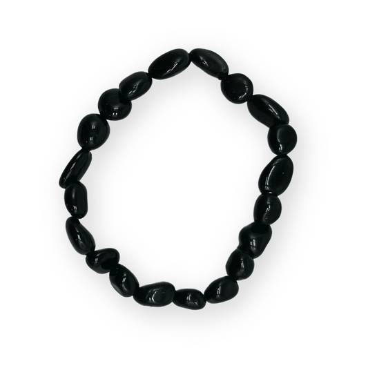 Zwarte toermalijn Trommelsteenarmband