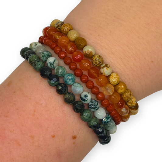 Agaat (oranje) Facetarmband