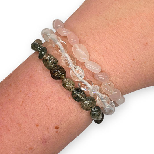 Bergkristal Trommelsteenarmband